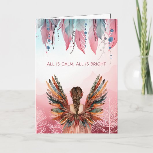 Non-Photo Bohemian Christmas Folded シーズンカード (正面)