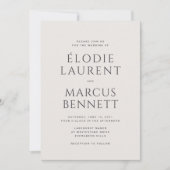 Non Photo Bold Names Modern Beige wedding  招待状 (正面)