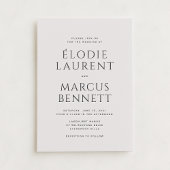 Non Photo Bold Names Modern Beige wedding  招待状