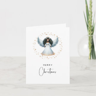 Non Photo Folded Christmas Card Black Angel シーズンカード
