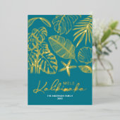 Non-Photo Mele Kalikimaka Tropical Christmas 箔シーズンカード (立ち正面)