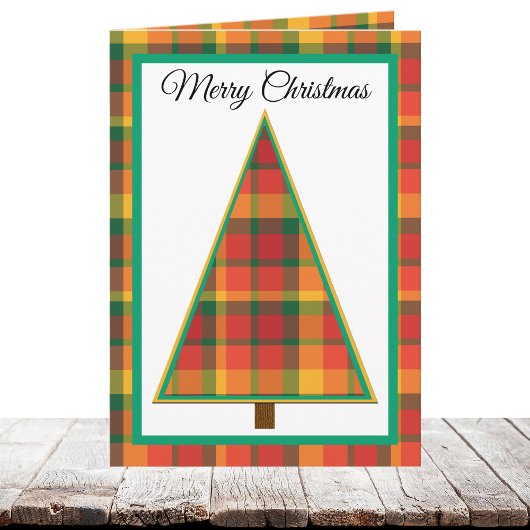 Non Photo Plaid Christmas Card シーズンカード