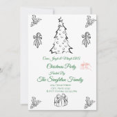 Non photo whimsical christmas invitation 招待状 (正面)