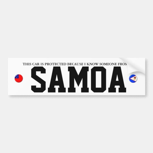NON-SAMOAN車警報 バンパーステッカー (正面)