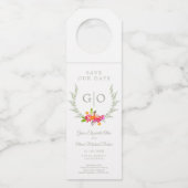 Non Traditional Wedding Save Date Colorful Garland ボトルネックタグ (正面)