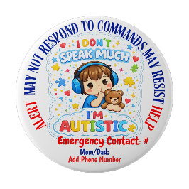 Non Verbal Autism alert pin badge  缶バッジ