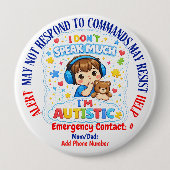 Non Verbal Autism alert pin badge  缶バッジ (正面)