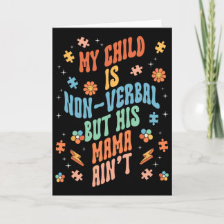 Non Verbal Autistic Nonspeaking Speech  カード