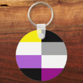 Nonbinary Asexual Dual Pride Flag キーホルダー (正面)