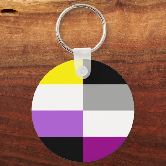 Nonbinary Asexual Dual Pride Flag キーホルダー (正面)