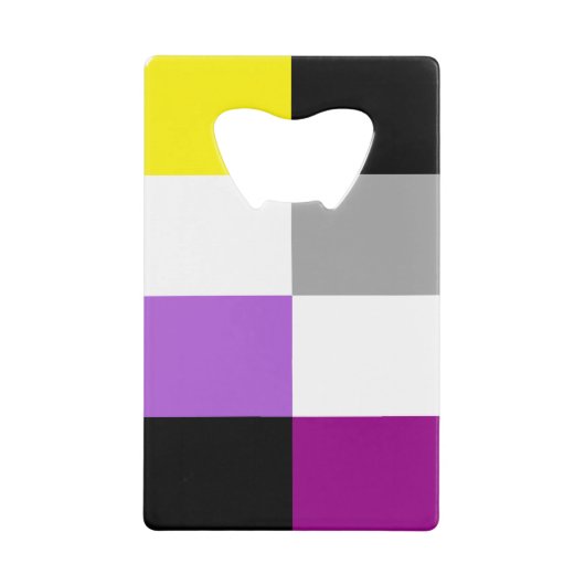 Nonbinary Asexual Dual Pride Flag クレジットカード栓抜き (正面)