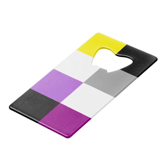 Nonbinary Asexual Dual Pride Flag クレジットカード栓抜き (正面アングル)