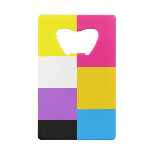 Nonbinary Asexual Dual Pride Flag クレジットカード栓抜き (裏面)