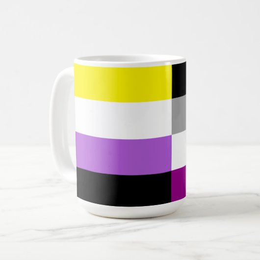 Nonbinary Asexual Dual Pride Flag コーヒーマグカップ (正面左)