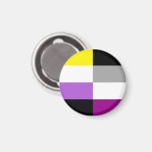 Nonbinary Asexual Dual Pride Flag マグネット (正面/裏面)