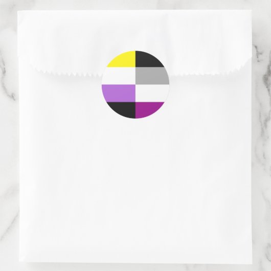 Nonbinary Asexual Dual Pride Flag ラウンドシール (バッグ)