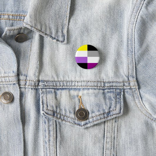 Nonbinary Asexual Dual Pride Flag 缶バッジ (インサイチュ)