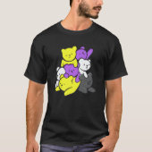 Nonbinary Cute Bears Nonbinary Flag Nonbinary Prid Tシャツ (正面)