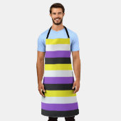 NonBinary Flag エプロン (着用した状態)