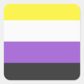 NonBinary Flag スクエアシール (正面)