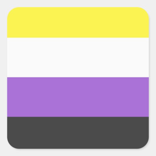 NonBinary Flag スクエアシール (正面)