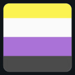 NonBinary Flag スクエアシール<br><div class="desc">Bei uns findest du eine einzigartige Kollektion mit moderne,  coole und lustige NonBinary Pride Motive. Stöbere durch unsere Vielfalt und finde jetzt Dein passendes Lieblingsteil!</div>