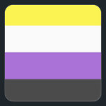 NonBinary Flag スクエアシール<br><div class="desc">Bei uns findest du eine einzigartige Kollektion mit moderne,  coole und lustige NonBinary Pride Motive. Stöbere durch unsere Vielfalt und finde jetzt Dein passendes Lieblingsteil!</div>
