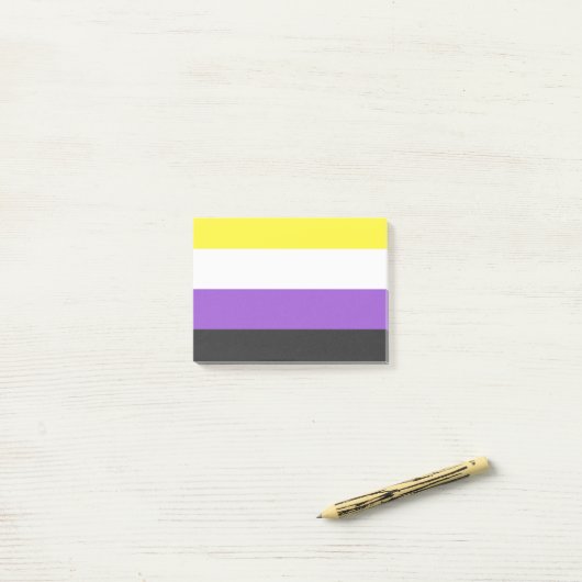 NonBinary Flag ポストイット (デスク上)