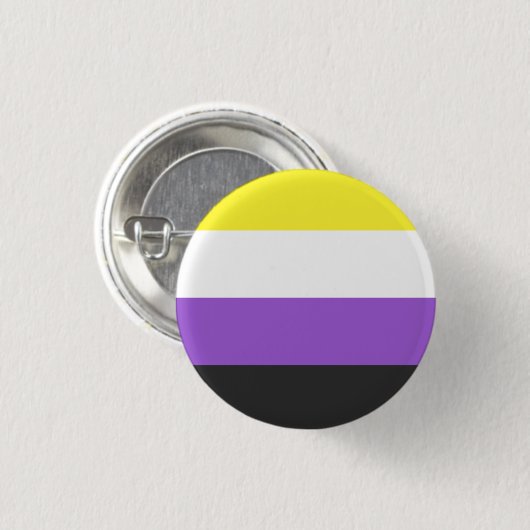 NonBinary Flag 缶バッジ (正面&裏面)