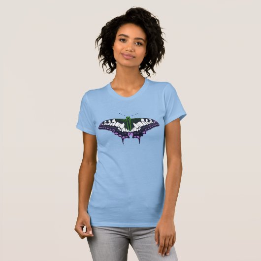 Nonbinary Genderqueer Pride Swallowtail Butterfly Tシャツ (正面フル)