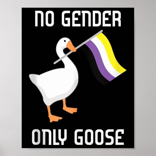 Nonbinary Goose No Gender Pride Flag Lgbtq Gay Pri ポスター (正面)