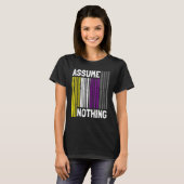Nonbinary I Lgbt Pride I Flag Barcode I 何も仮定しない Tシャツ (正面フル)