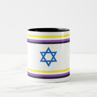 Nonbinary Israel Pride Flag ツートーンマグカップ