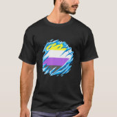 Nonbinary LGBTQ Ice Melt Nonbinary Flag Nonbinary  Tシャツ (正面)