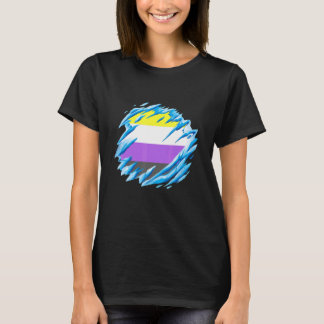Nonbinary LGBTQ Ice Melt Nonbinary Flag Nonbinary  Tシャツ