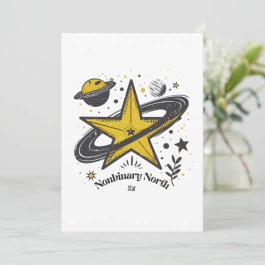 Nonbinary North Star Shirt – LGBTQ Camping Pride 招待状 (スタンド正面)