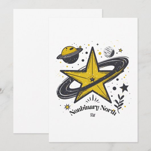 Nonbinary North Star Shirt – LGBTQ Camping Pride 招待状 (正面/裏面)