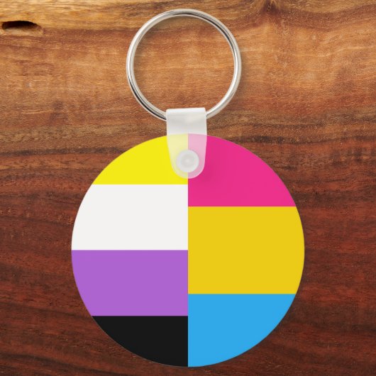 Nonbinary Pansexual Dual Pride Flag キーホルダー (裏面)