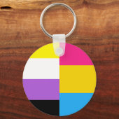 Nonbinary Pansexual Dual Pride Flag キーホルダー (正面)