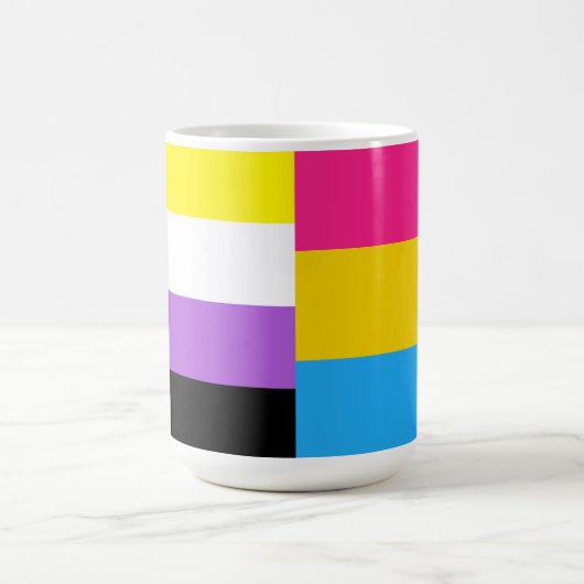 Nonbinary Pansexual Dual Pride Flag コーヒーマグカップ (中央)