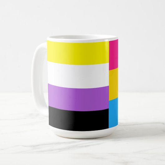 Nonbinary Pansexual Dual Pride Flag コーヒーマグカップ (正面左)