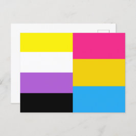 Nonbinary Pansexual Dual Pride Flag ポストカード