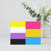 Nonbinary Pansexual Dual Pride Flag ポストカード (スタンド正面)