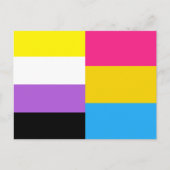 Nonbinary Pansexual Dual Pride Flag ポストカード (正面)