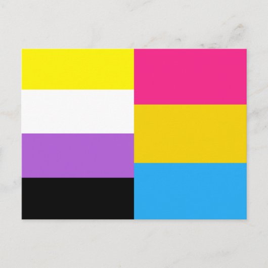Nonbinary Pansexual Dual Pride Flag ポストカード (正面)