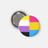 Nonbinary Pansexual Dual Pride Flag マグネット (正面/裏面)