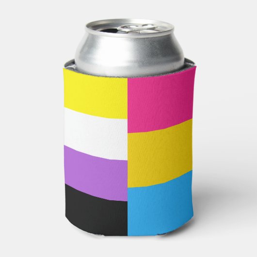 Nonbinary Pansexual Dual Pride Flag 缶クーラー (缶正面)