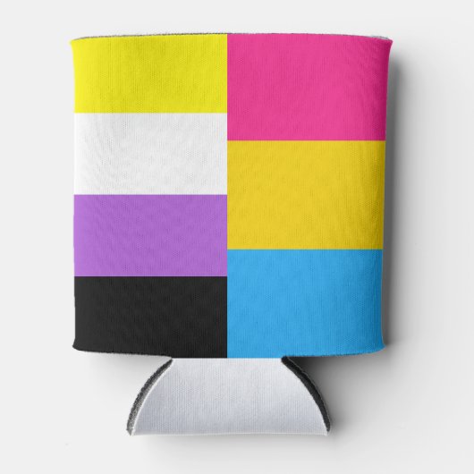 Nonbinary Pansexual Dual Pride Flag 缶クーラー (正面)