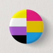 Nonbinary Pansexual Dual Pride Flag 缶バッジ (正面)