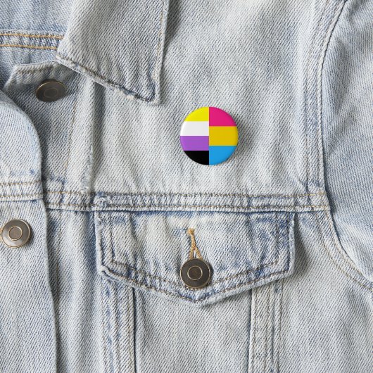 Nonbinary Pansexual Dual Pride Flag 缶バッジ (インサイチュ)